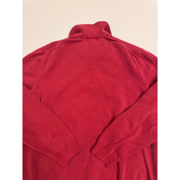 Vintage Men's Eddie Bauer Vintage Red 1/4 Button Pullover Long Sleeve Shirt XL - Picture 5 of 5